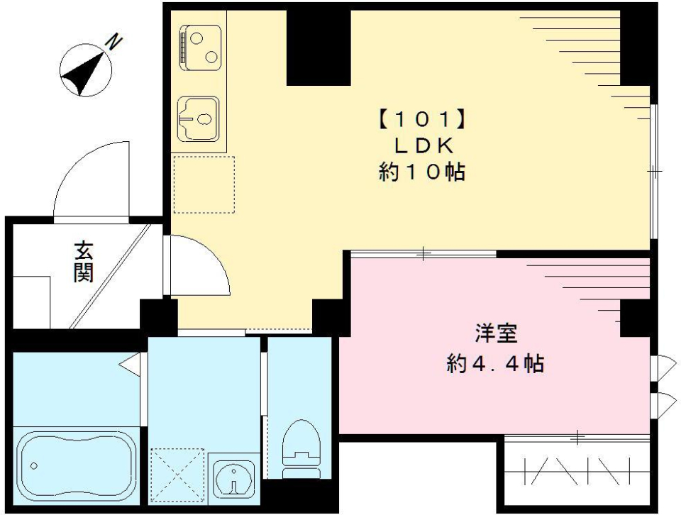 オーラヴァン池上　101号室［ペット可］の間取り図