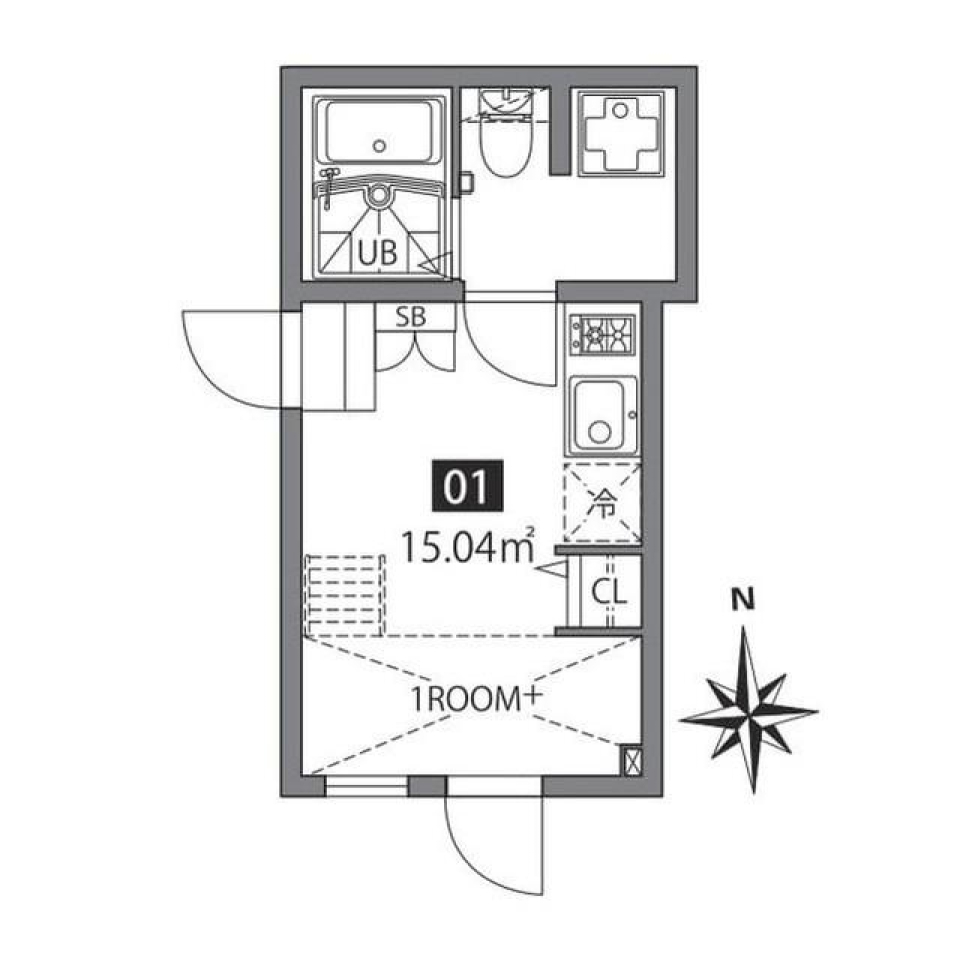 四谷アパートメントE　01号室の間取り図