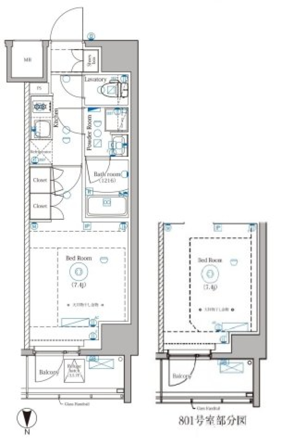 DIPS野方RESIDENCE　801号室［ペット可］の間取り図