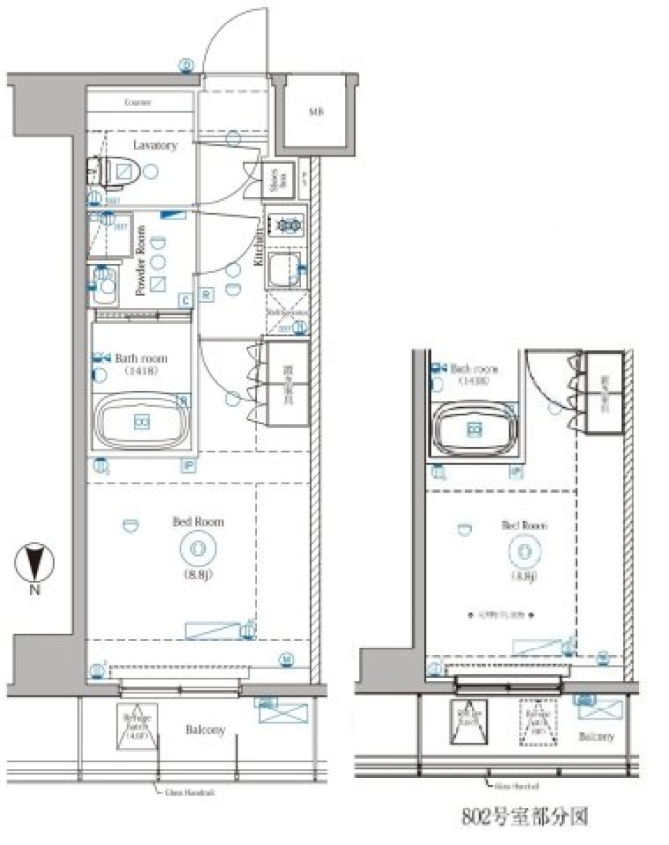 DIPS野方RESIDENCE　802号室［ペット可］の間取り図