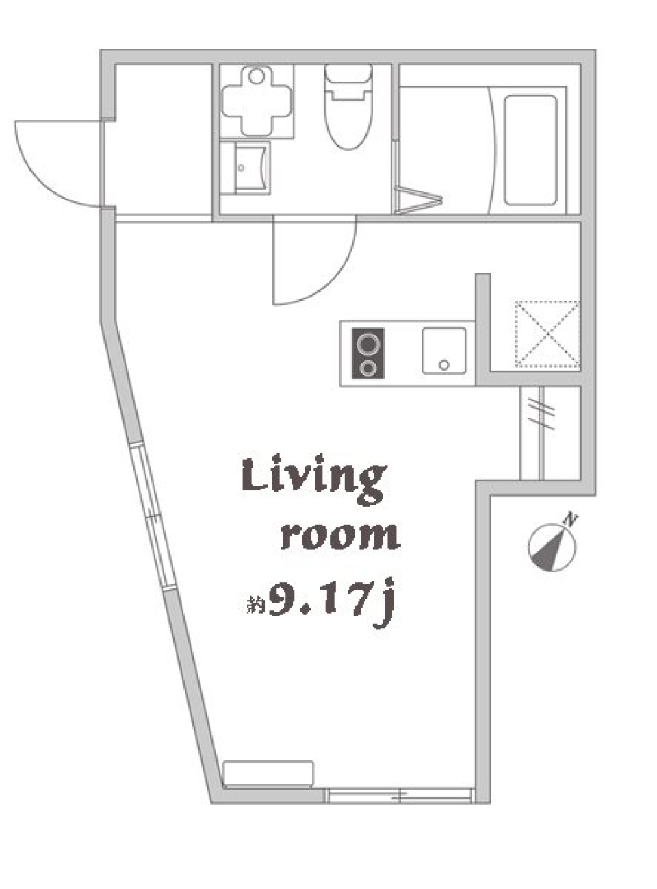 小道の先のミニマムデザイナーズ［ペット可］の間取り図
