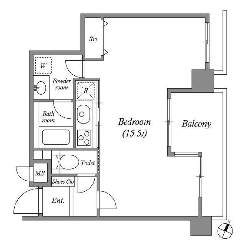 白金台アパートメント　0501号室の間取り図