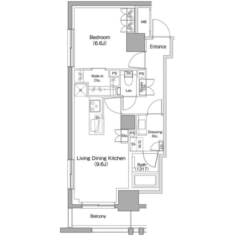 ザ・パークハビオ碑文谷　404号室［ペット可］の間取り図