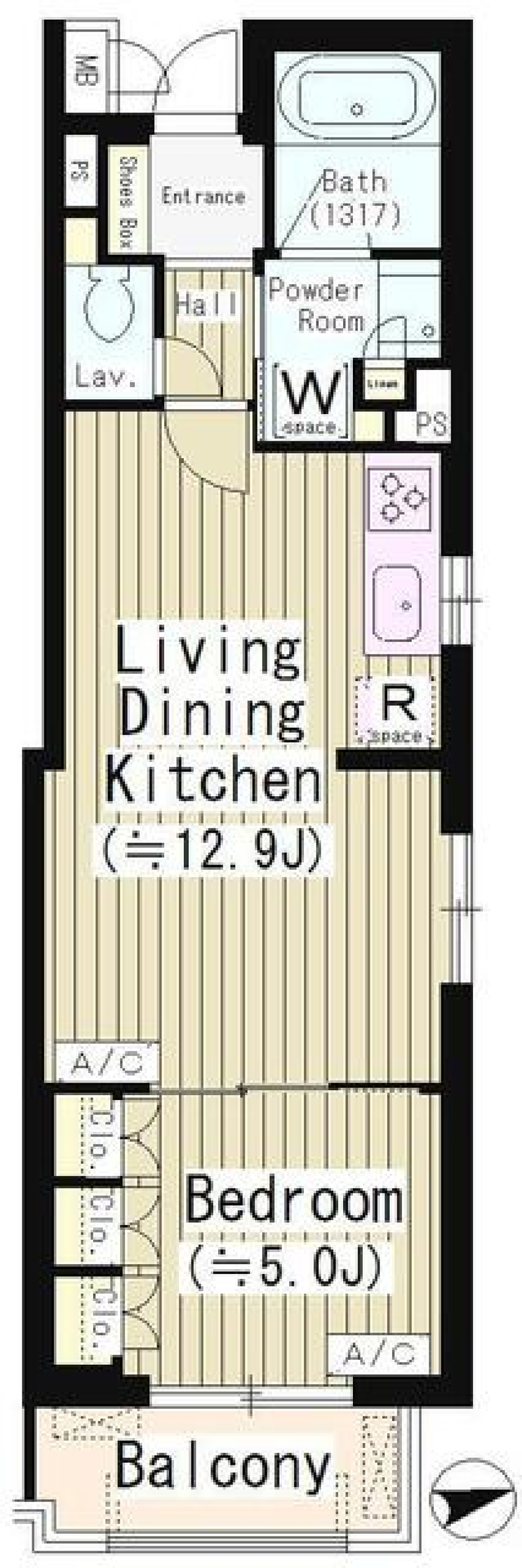 クイーンパレス品川大井　207号室の間取り図