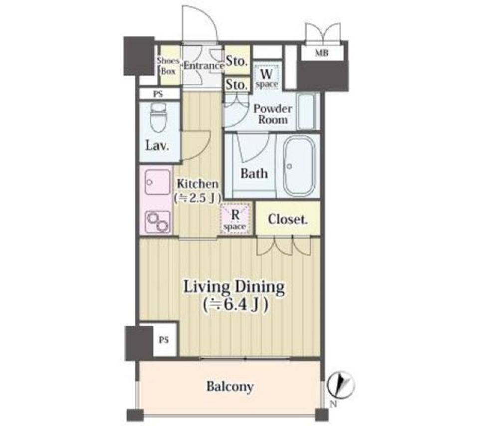 コートリヴィエール東六郷　403号室の間取り図