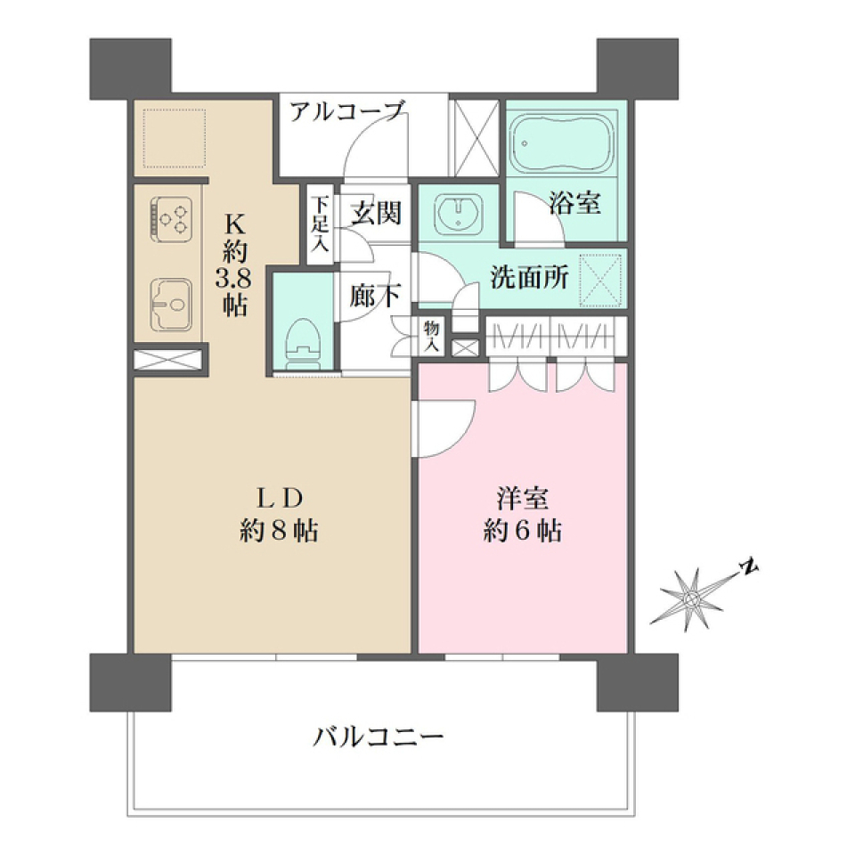 ＢＥＬＩＳＴＡ目黒不動前　402号室［ペット可］の間取り図