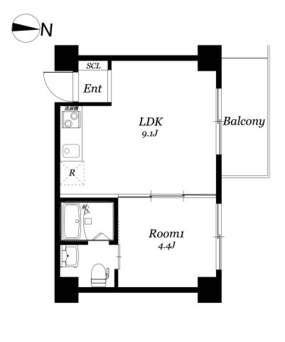 ティックハウス　406号室の間取り図