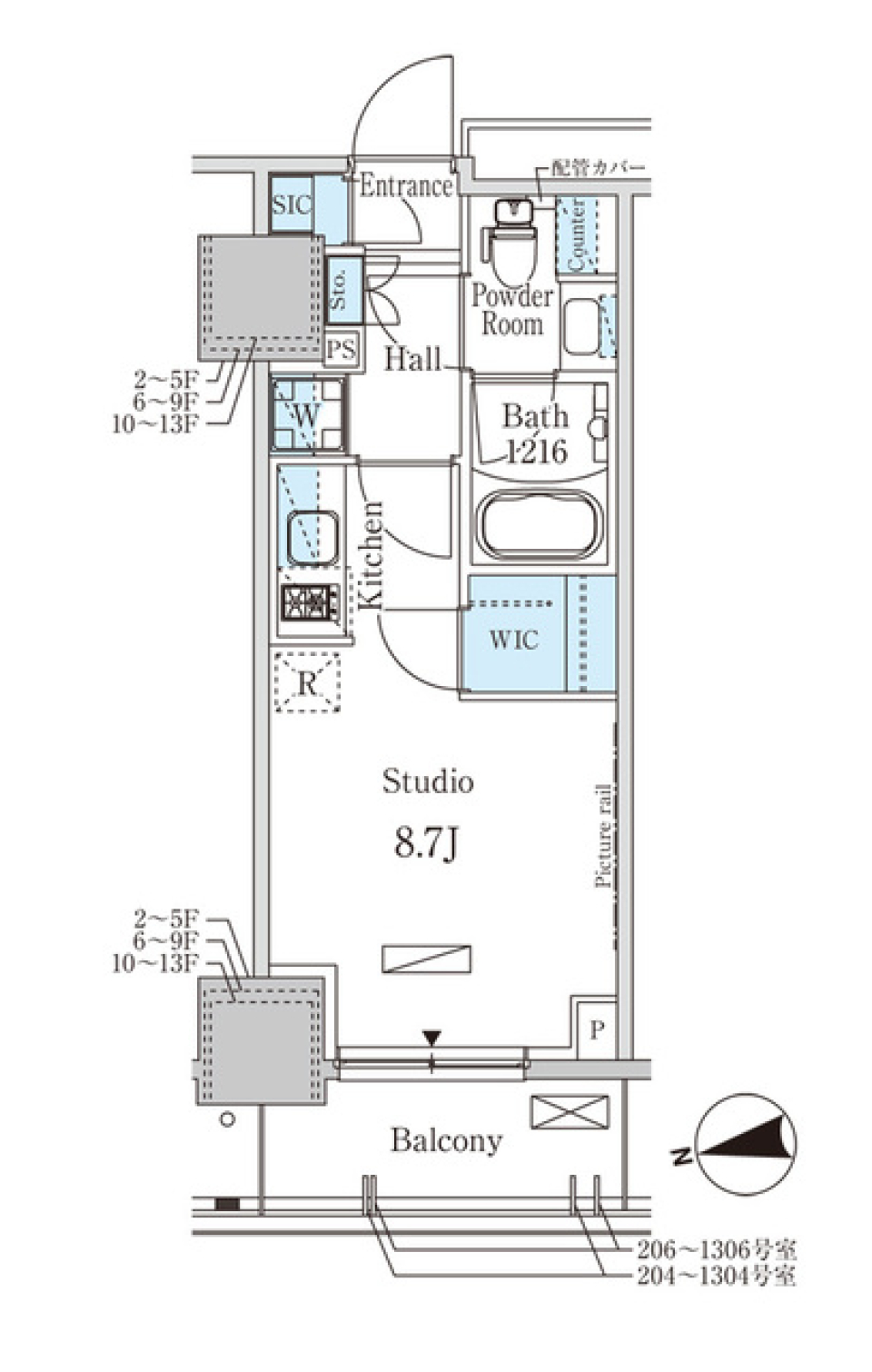 パークアクシス赤塚　304号室［ペット可］の間取り図
