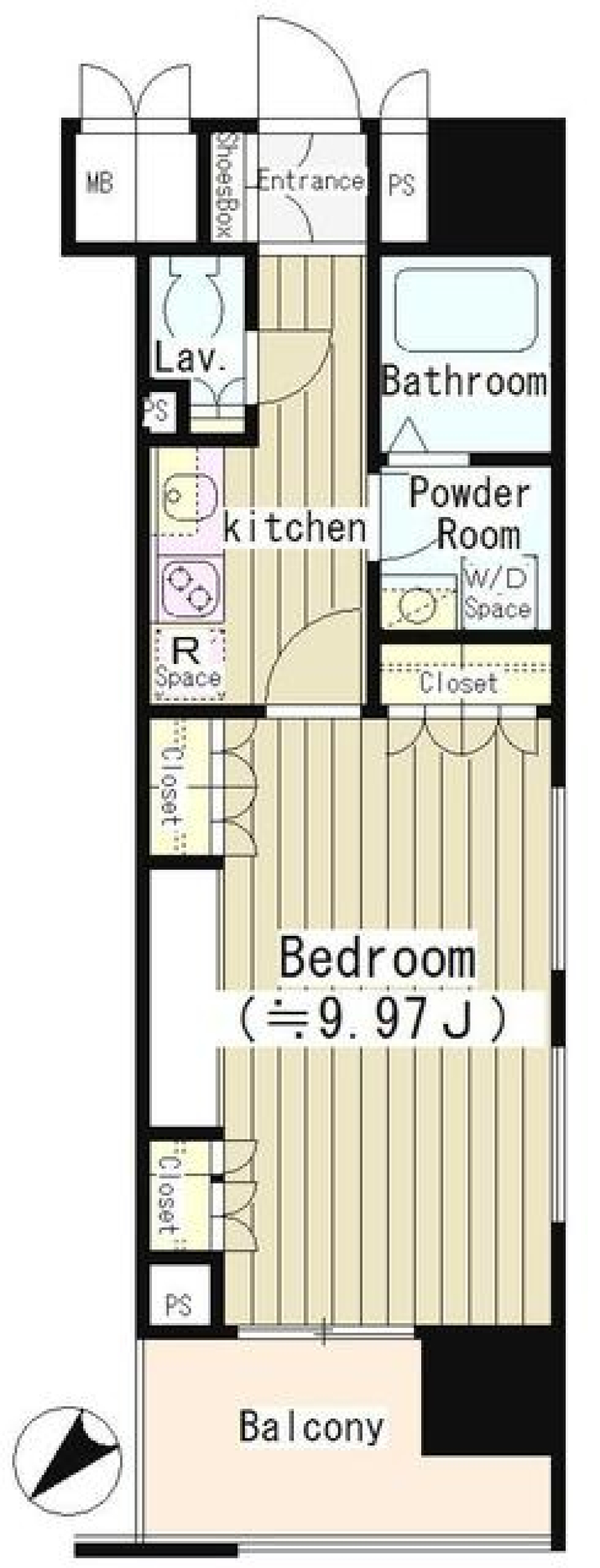 アーレア戸越公園　1307号室の間取り図