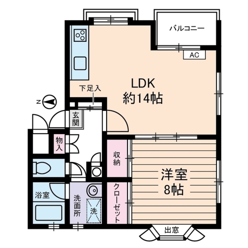 ウッドビュー上北沢　0105号室［ペット可］の間取り図
