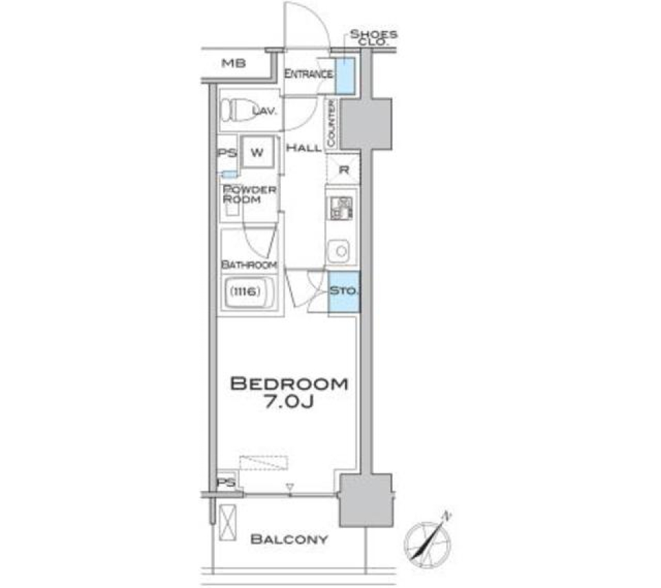 ＭＦＰＲコート武蔵小山　204号室の間取り図
