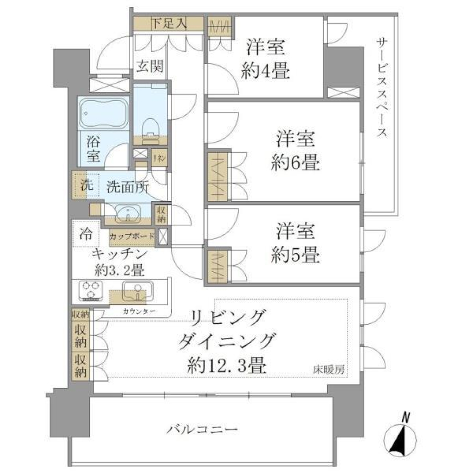パークホームズ大岡山ラヴィアンコート　805号室の間取り図