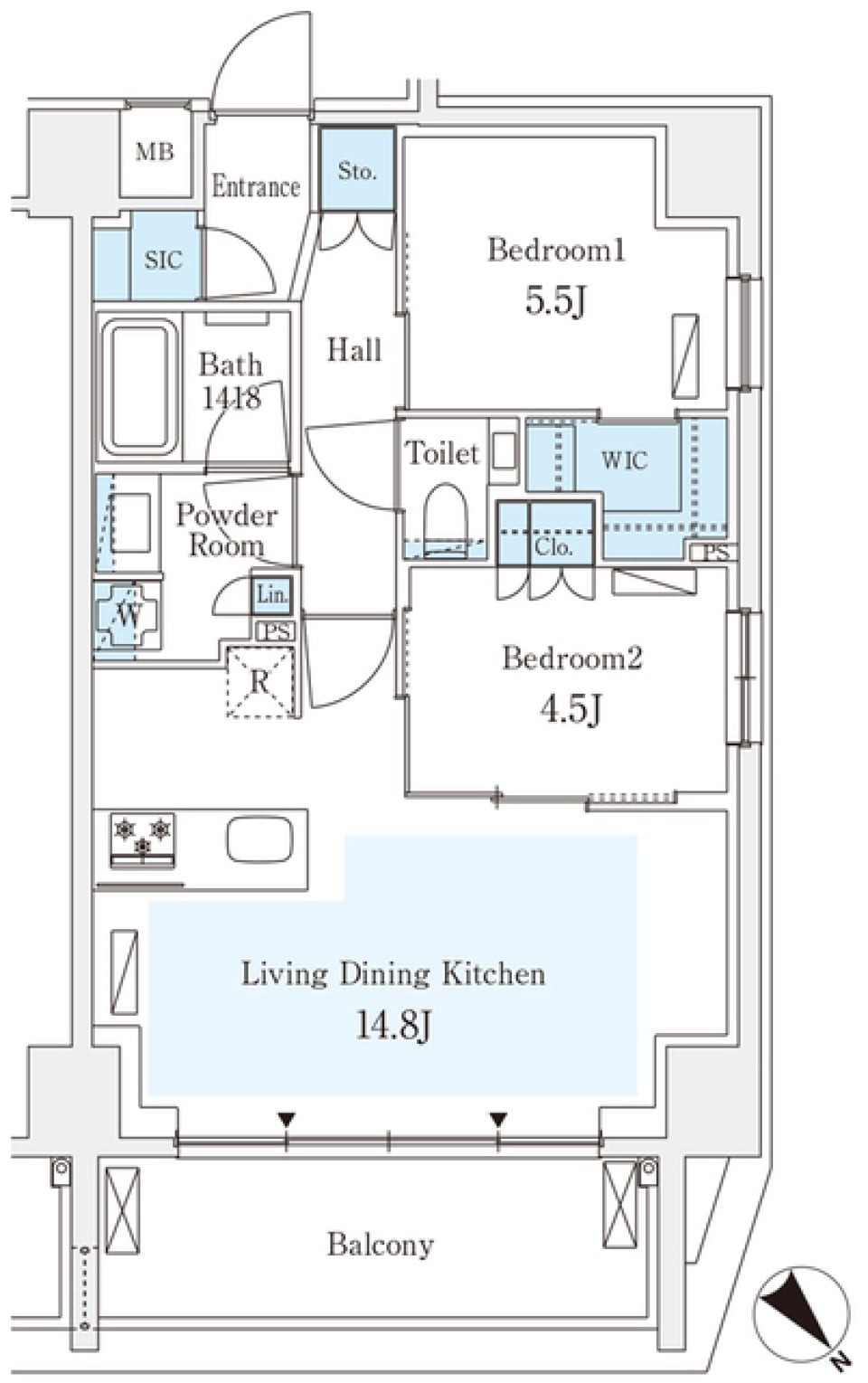 ＧＲＡＮＰＡＳＥＯ西麻布Ⅱ　502号室［ペット可］の間取り図