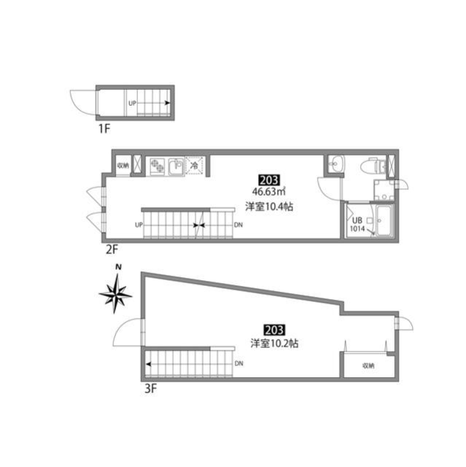 Presi桜新町Ⅱ　203号室の間取り図