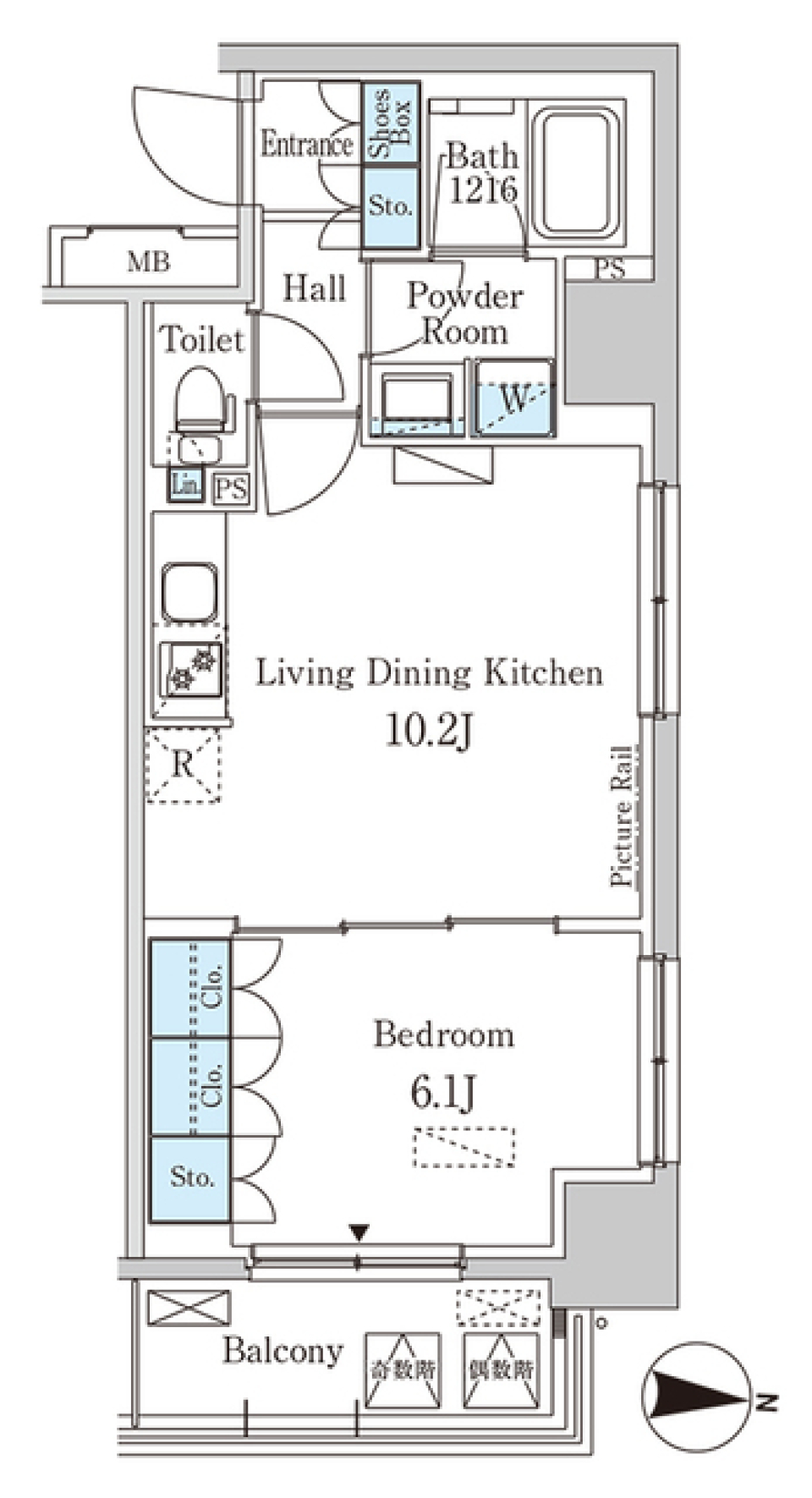 パークアクシス本所・親水公園　208号室［ペット可］の間取り図