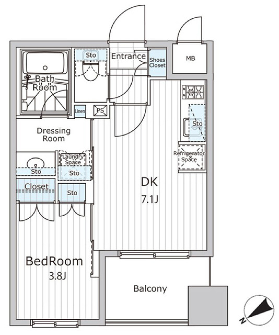 ビエラコート日本橋久松町　904号室［新築］［ペット可］の間取り図