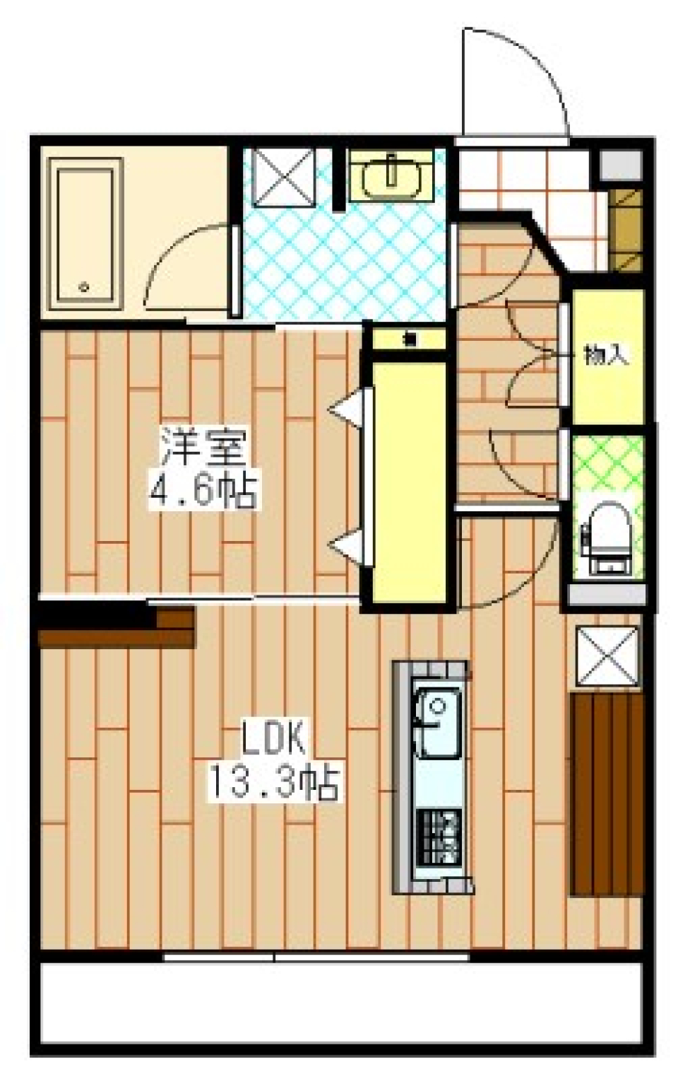 ユニークなLDKでゆったり過ごすの間取り図