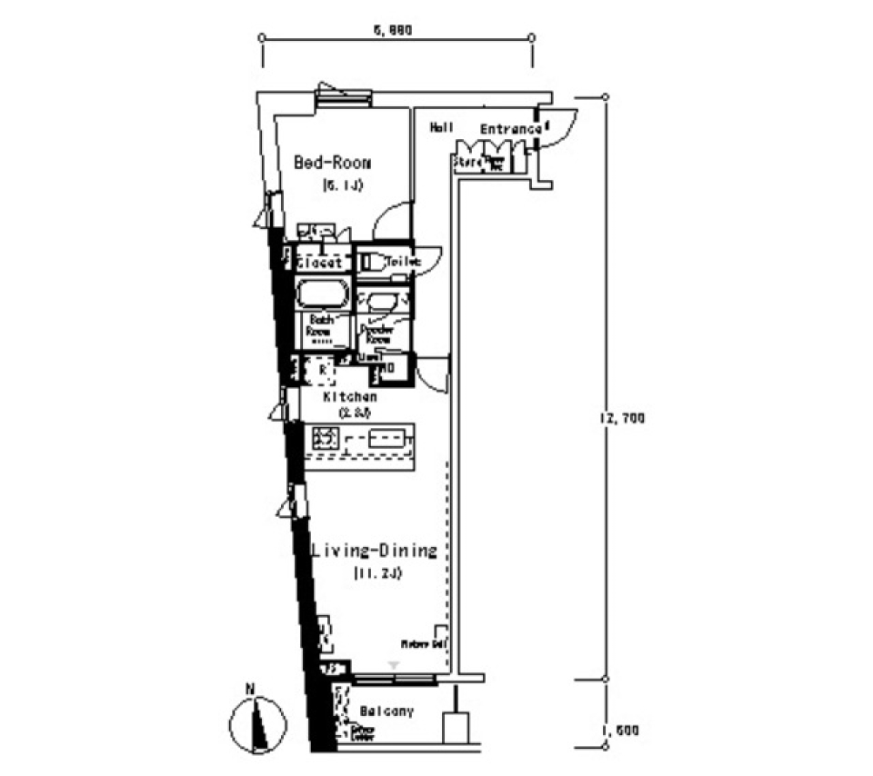 フロンティアレジデンス南麻布　207号室［ペット可］の間取り図
