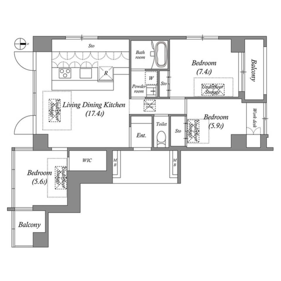 クレアトーレ日暮里　0602号室［新築］の間取り図