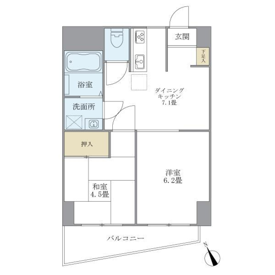 ソレアード東府中　403号室の間取り図