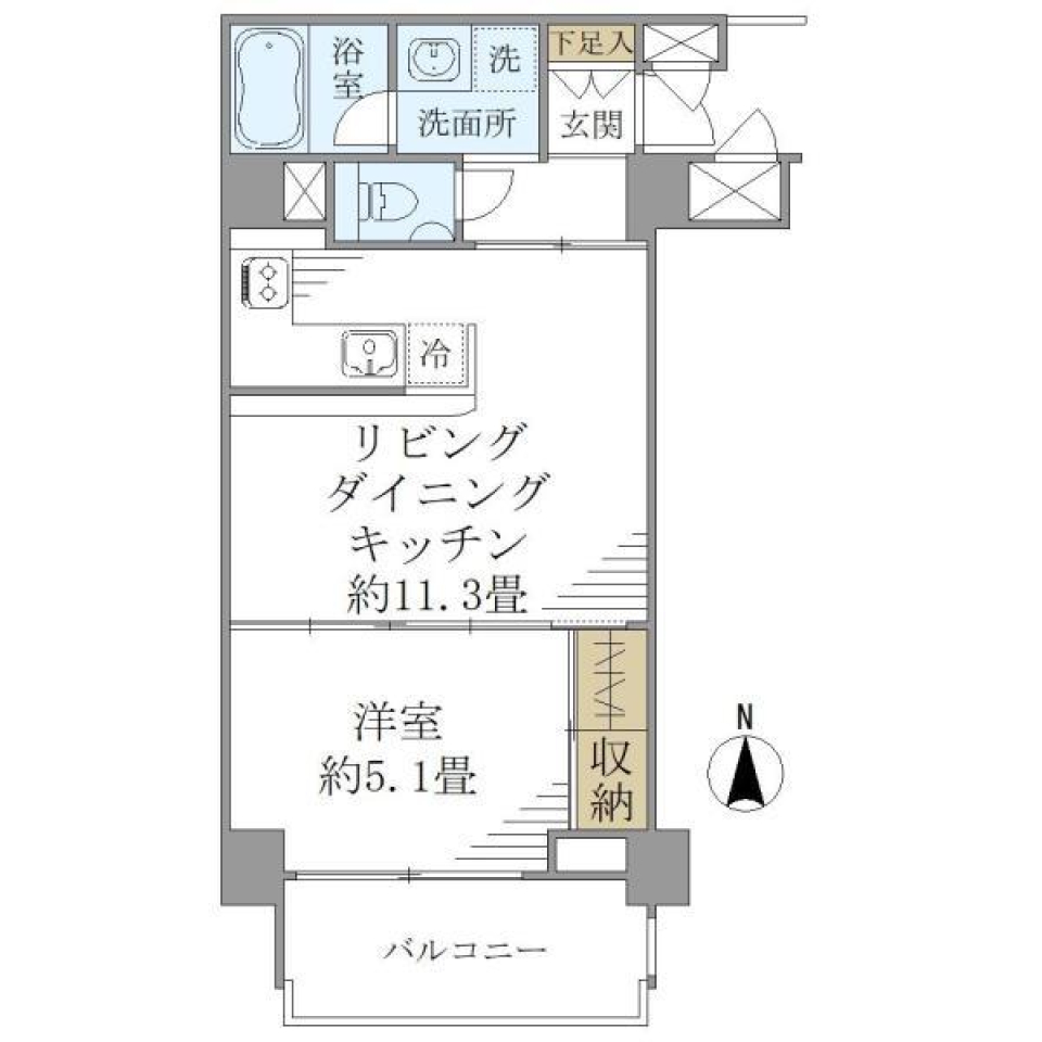 カナルグランデ　401号室の間取り図
