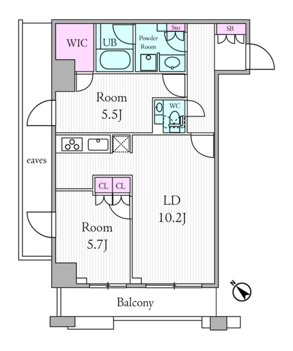 ＵＲＢＡＮ　ＰＡＲＫ　ＧＲＡＮＤＥ代官山　204号室［ペット可］の間取り図