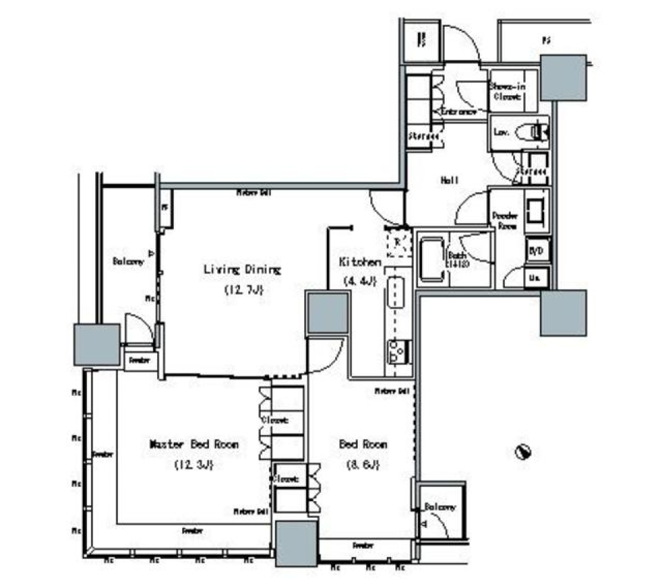 ＴＨＥ　ＴＯＫＹＯ　ＴＯＷＥＲＳ　ＭＩＤＴＯＷＥＲ　1818号室の間取り図