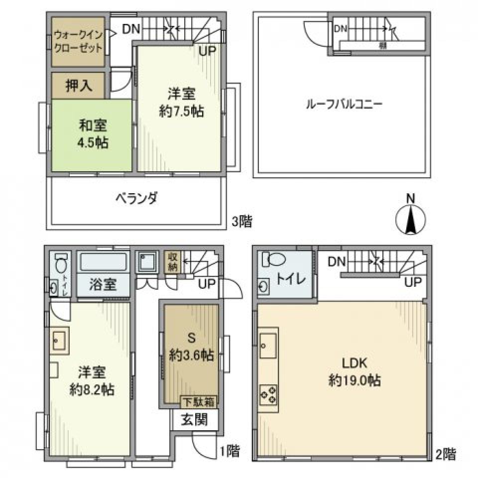 平河町戸建　の間取り図