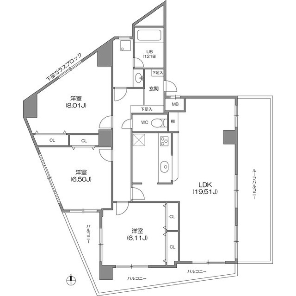 フイユ・ドール目白　1001号室［ペット可］の間取り図