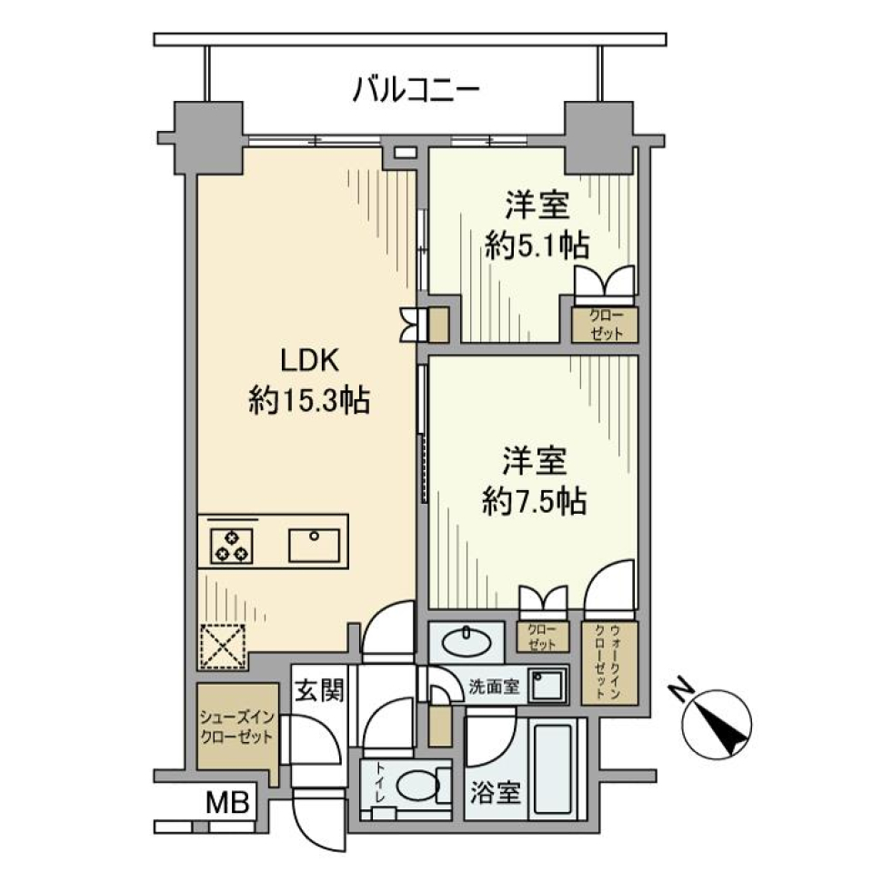アトラス築地　413号室の間取り図