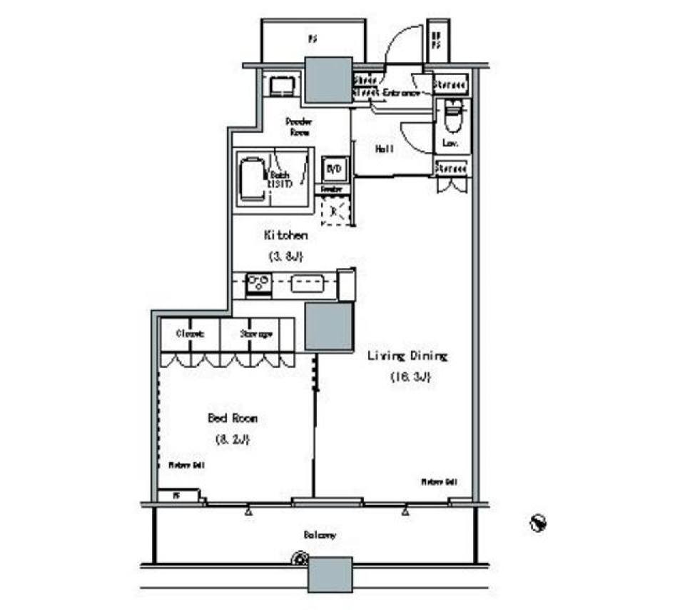 ＴＨＥ　ＴＯＫＹＯ　ＴＯＷＥＲＳ　ＭＩＤＴＯＷＥＲ　517号室の間取り図