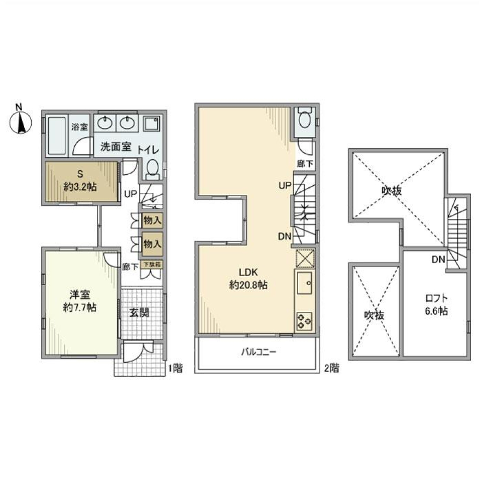 砧戸建の間取り図