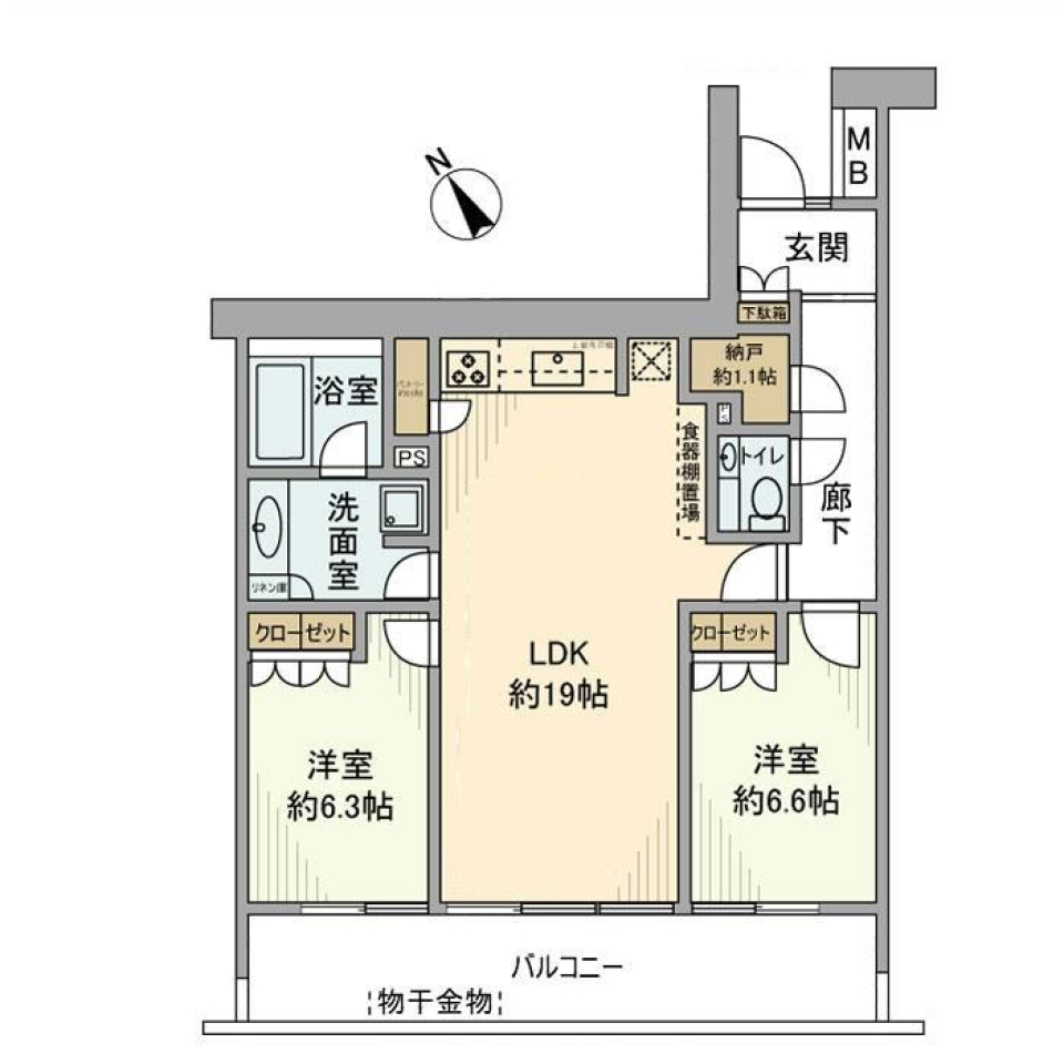 加賀レジデンス　611号室の間取り図