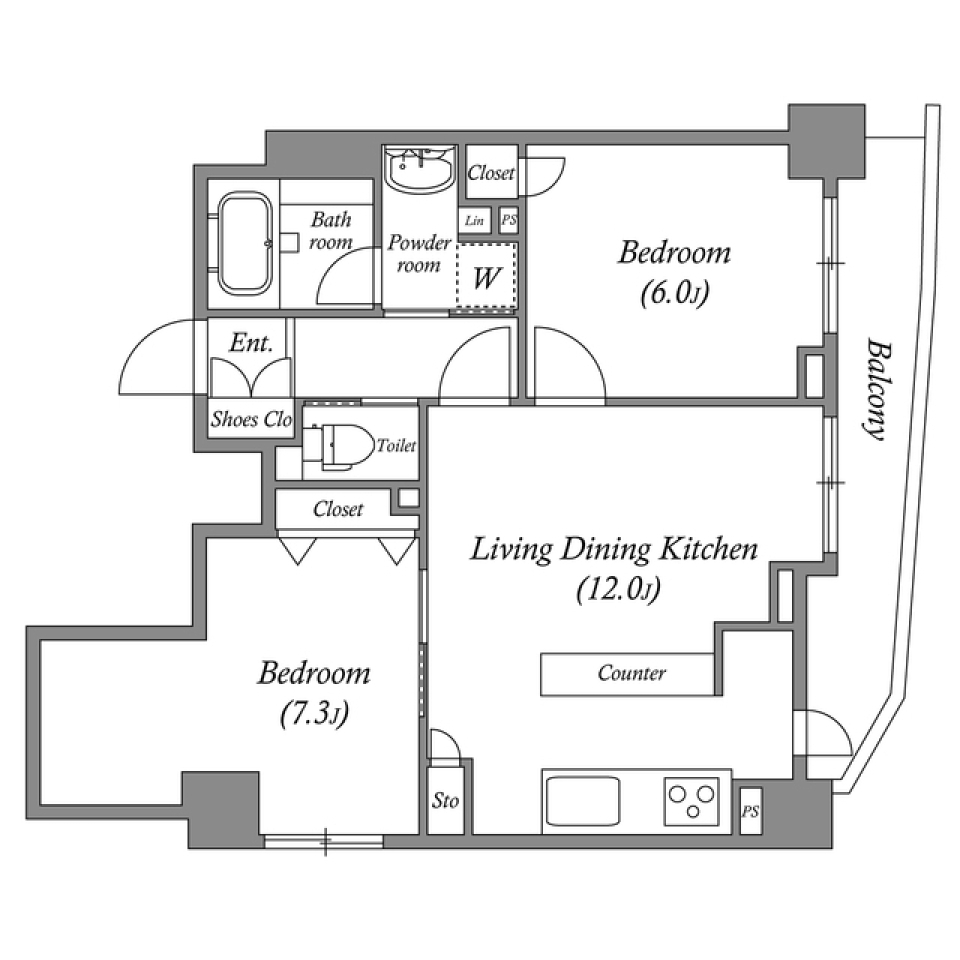 ルクレ板橋　0404号室の間取り図
