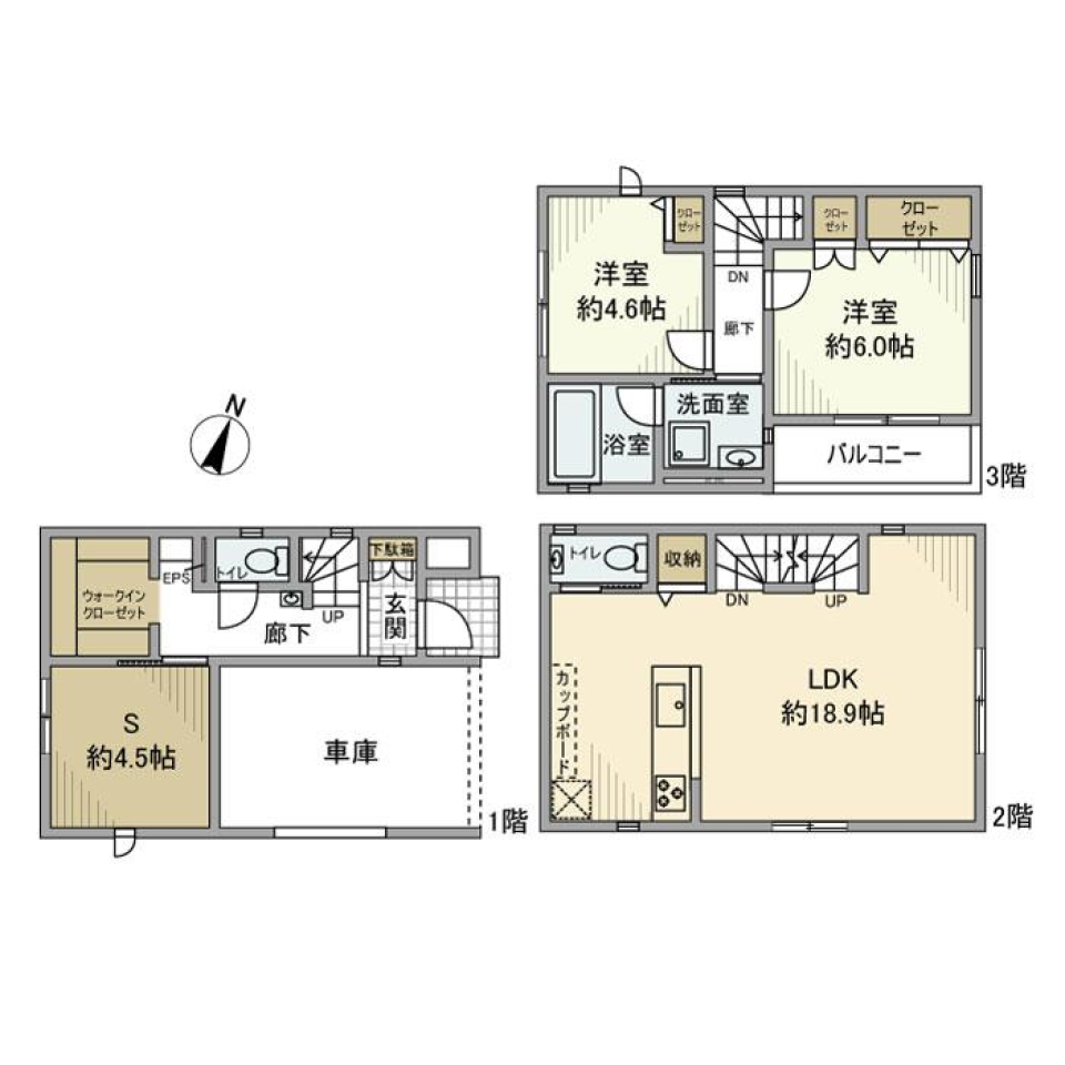 今日は家族でどこ行こう［ガレージ］の間取り図