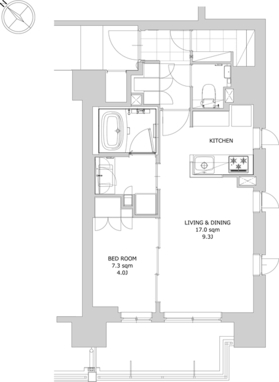 ディームス日本橋水天宮　505号室［ペット可］の間取り図