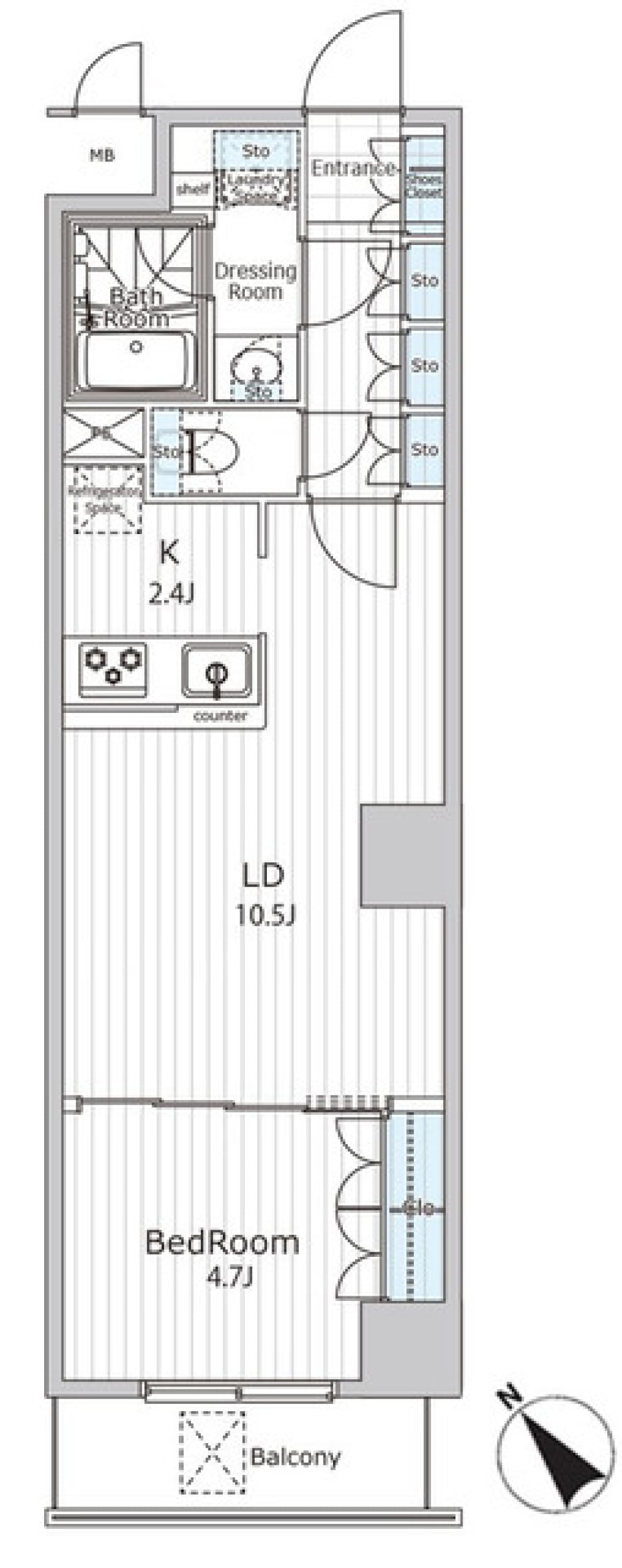ビエラコート日本橋久松町　807号室の間取り図