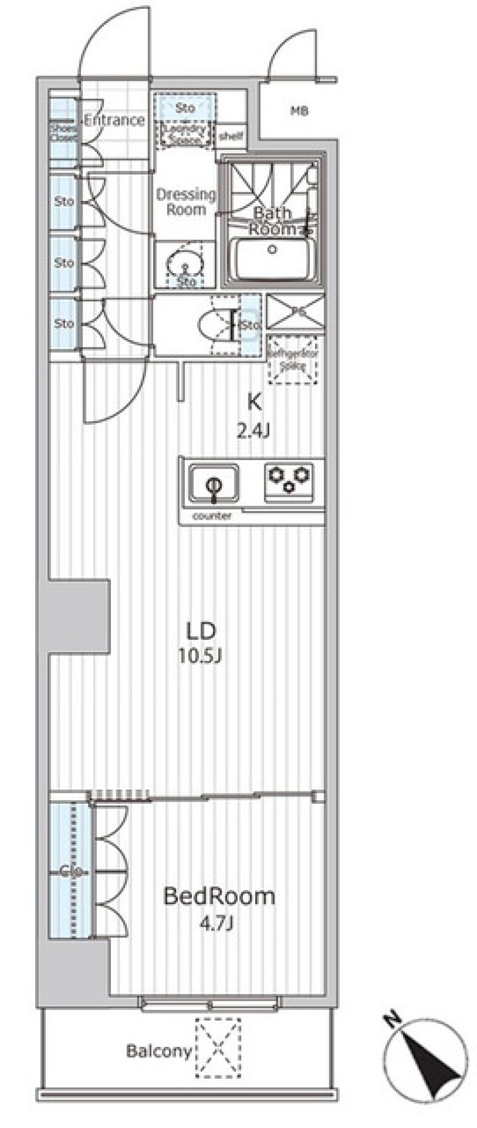 ビエラコート日本橋久松町　606号室［ペット可］の間取り図