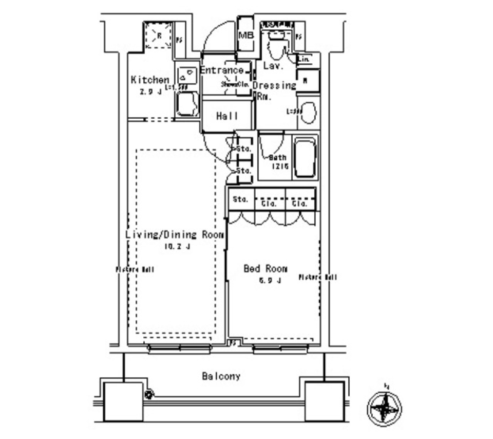 パークアクシス御茶ノ水ステージ　704号室［ペット可］の間取り図