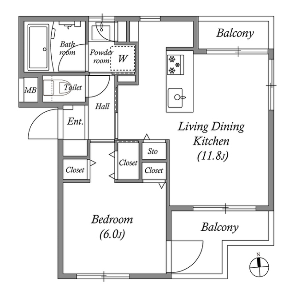 ＧｒａｎＤｕｏ高円寺Ⅲ　0305号室［ペット可］の間取り図