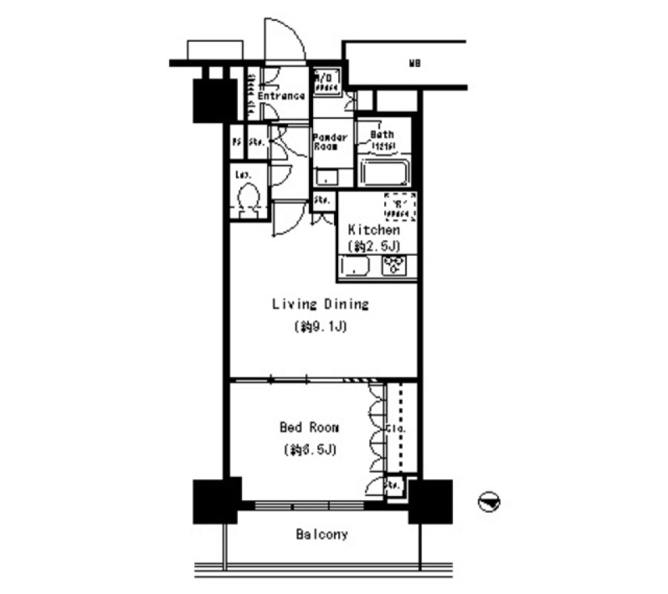 キャナルスクウェア豊洲　304号室の間取り図