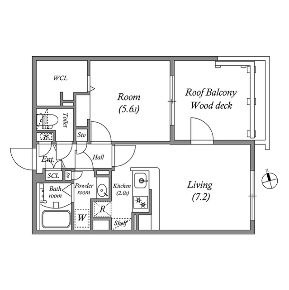 quador世田谷芦花公園　401号室［ペット可］の間取り図