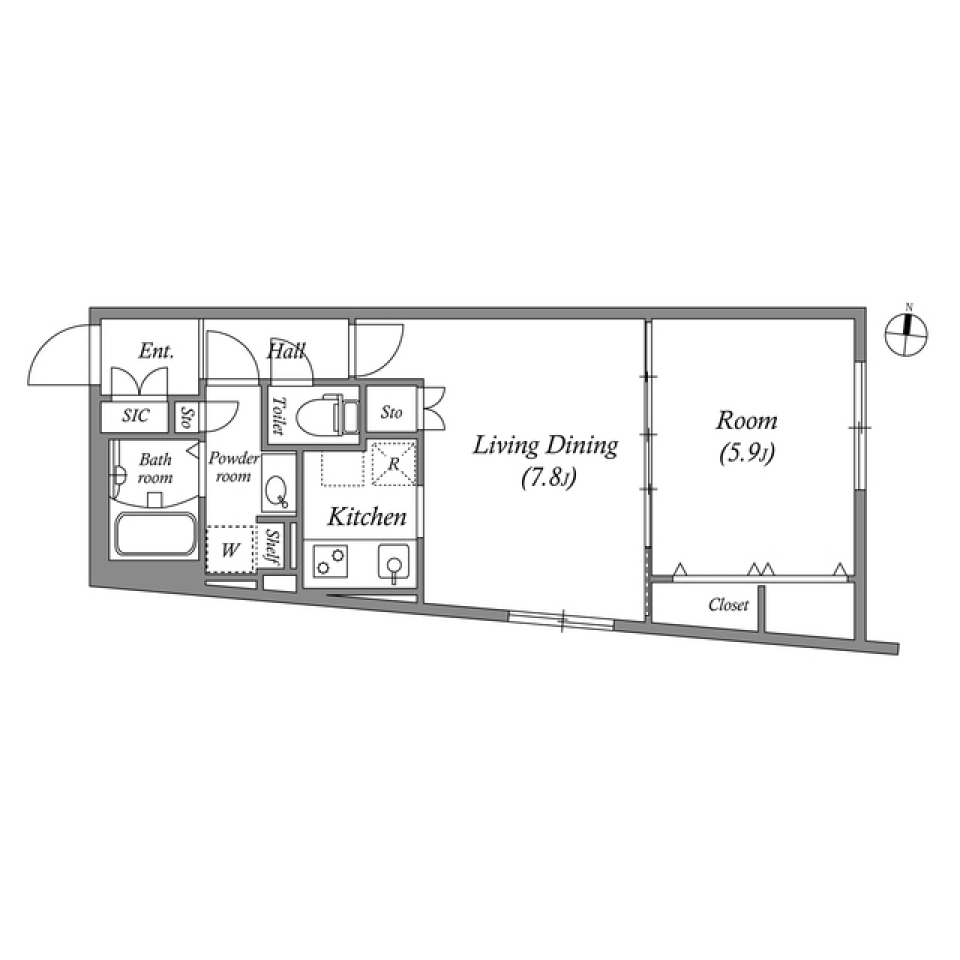 Ｂｒａｎｃｈｅ阿佐ヶ谷　0203号室の間取り図