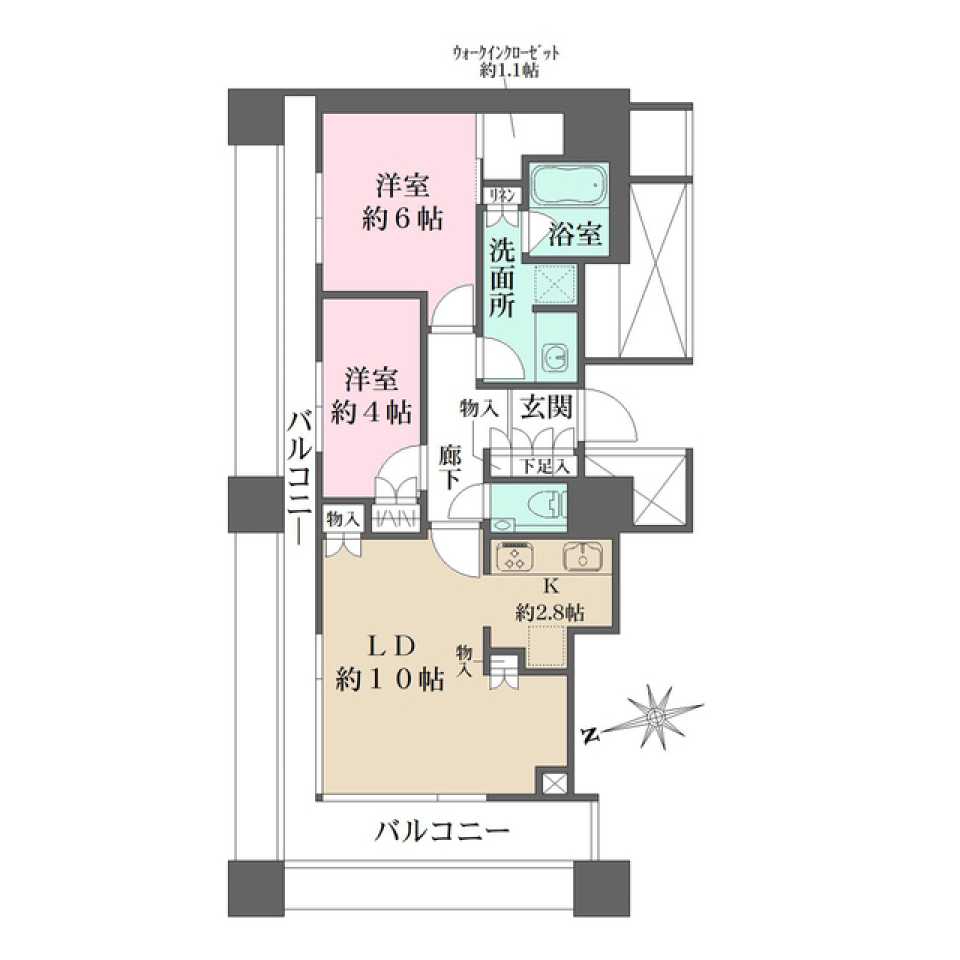 千住ザ・タワー　1901号室の間取り図