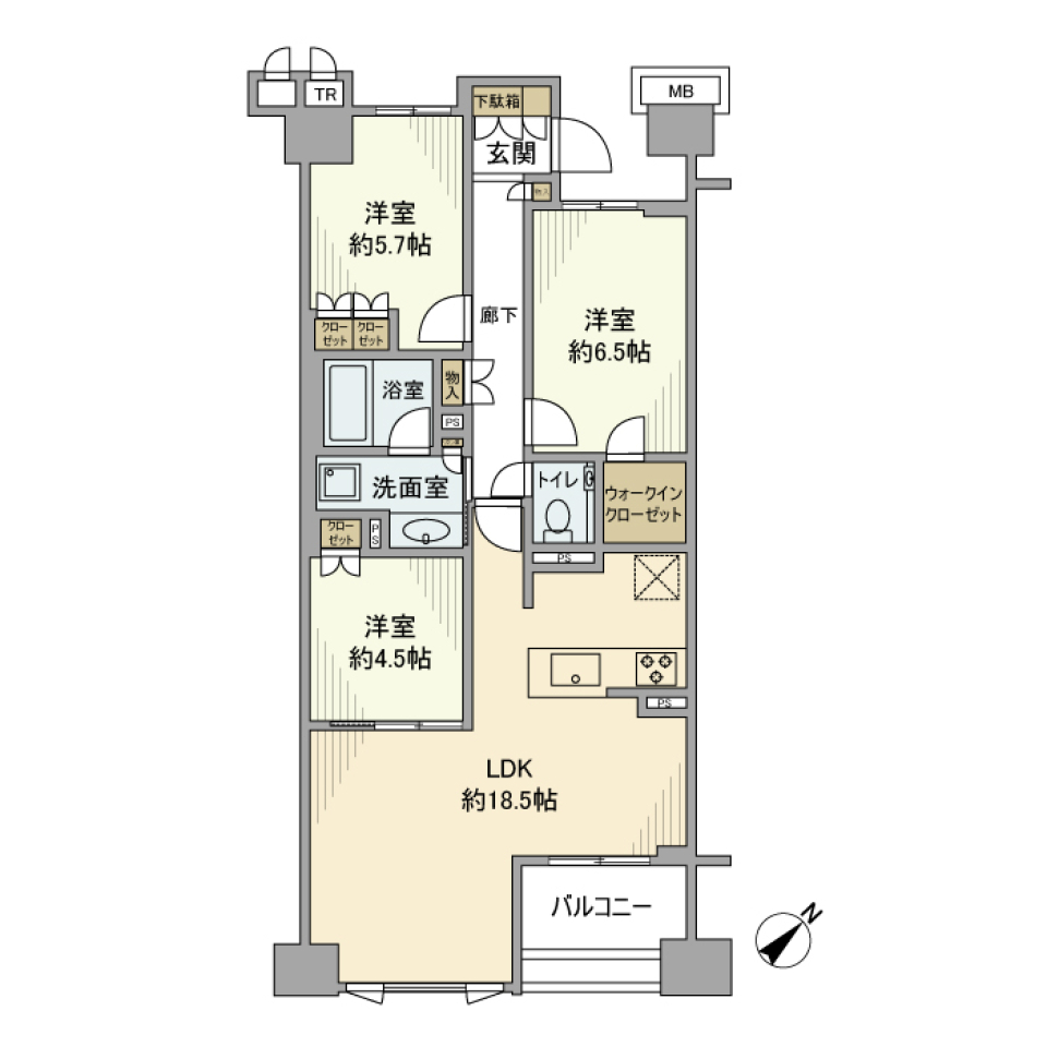 プレミスト佃二丁目　203号室の間取り図