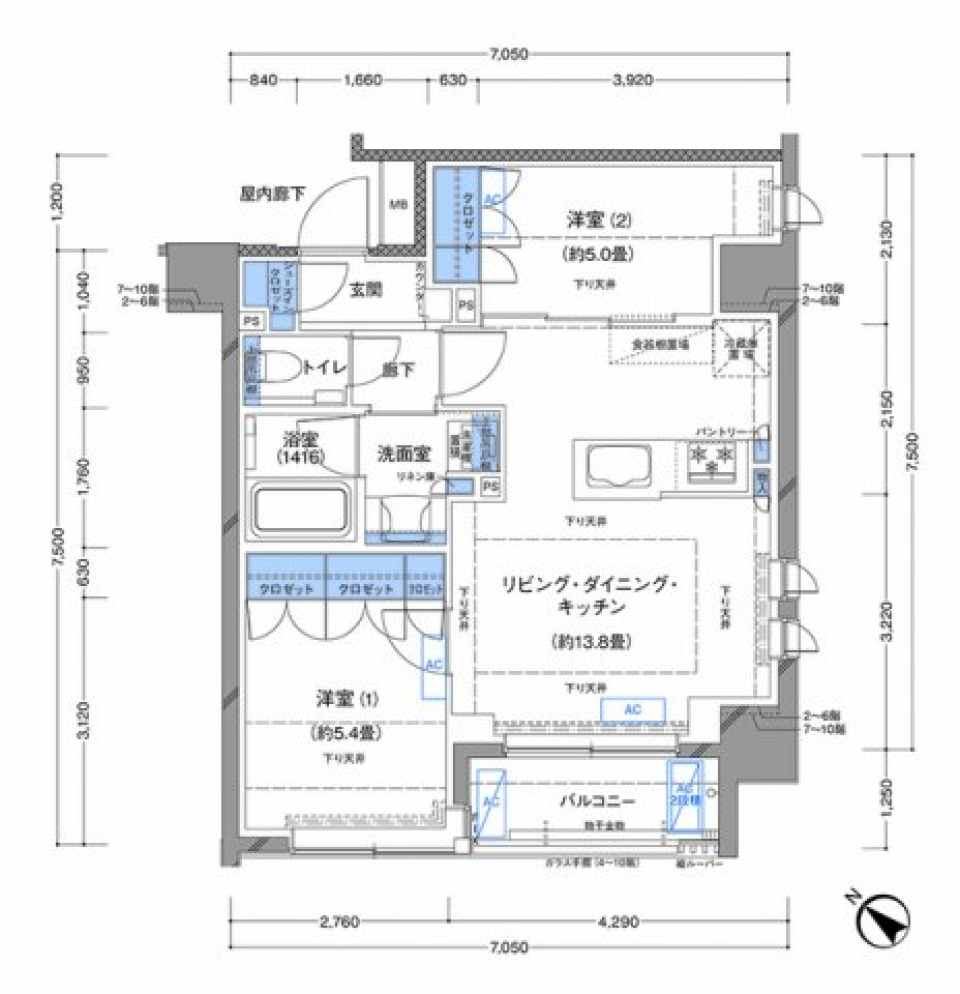ラティエラ横濱大通り公園　203号室の間取り図