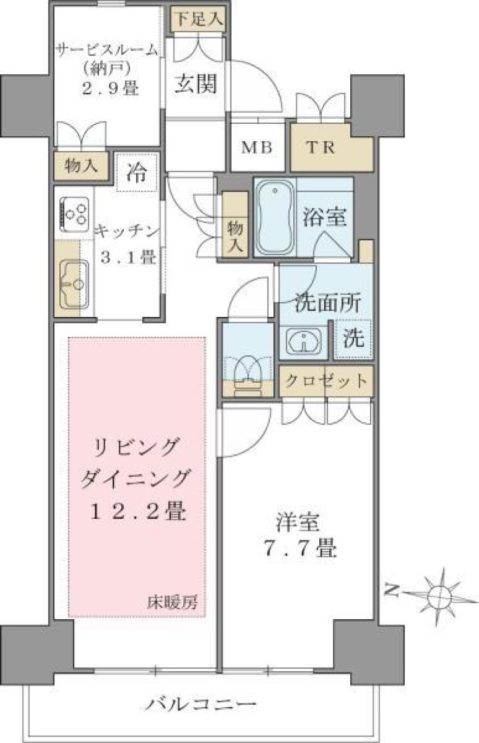 Ｂｒｉｌｌｉａ　ｉｓｔ　東雲キャナルコート　706号室の間取り図