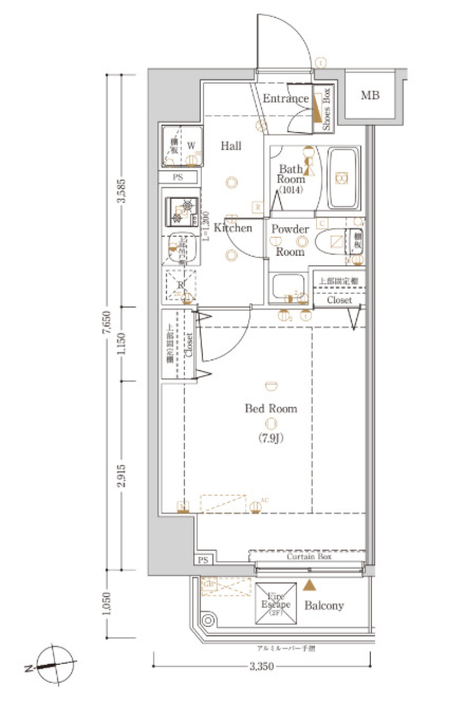 KNOTS浅草／ノッツ浅草　301号室［ペット可］の間取り図