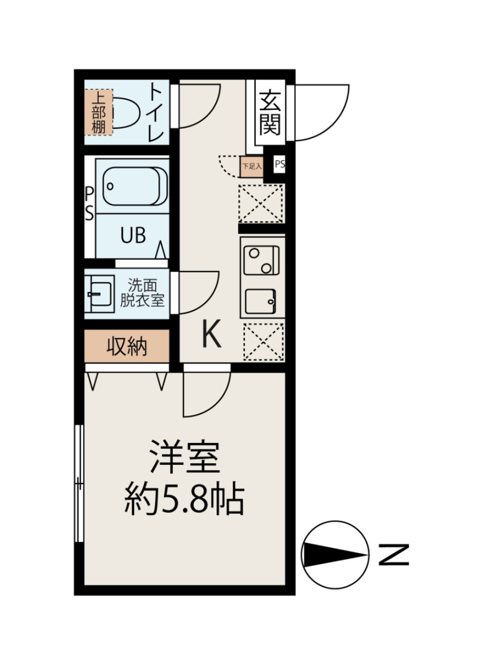 SAIL千住大橋　201号室［新築］の間取り図