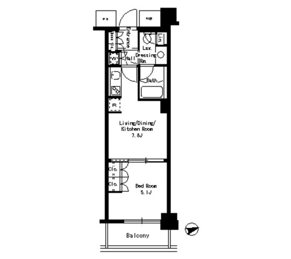 パークアクシス文京ステージ　116号室［ペット可］の間取り図